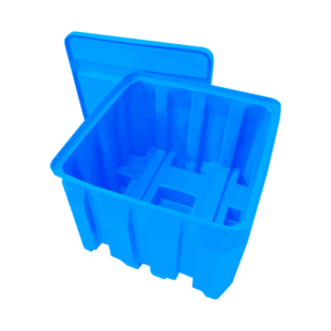 CAIXA PLÁSTICA PALETIZADA 720x720x695 – 9 PÉS – 190 LITROS