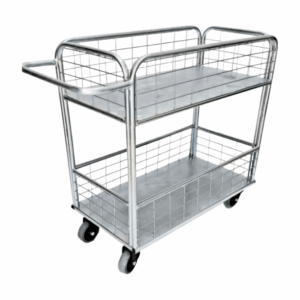 CARRINHO DE ABASTECIMENTO COM DOIS CESTOS EM AÇO GALVANIZADO