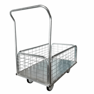 CARRINHO PLATAFORMA MEIA TELA EM AÇO GALVANIZADO