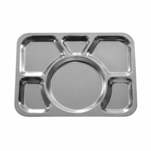 Bandeja de Inox 6 Divisões para Refeição